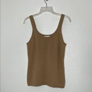 ITALIC 100% Cashmere Tank Top In Cinnamon Tan Size Large